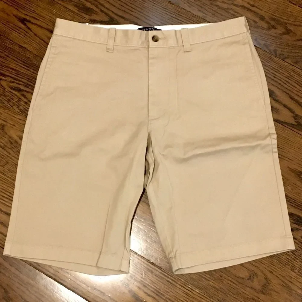 J. CREW Mercantile Flex Flat Front Khaki Shorts 32 - Picture 7 of 13